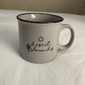 SIPS Drinkware Desert Bound Coffee Mug Cactus Sun Graphic Beige Ceramic Cup